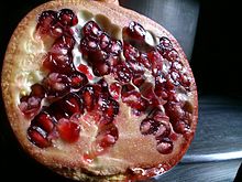 Pomegranate in cross section